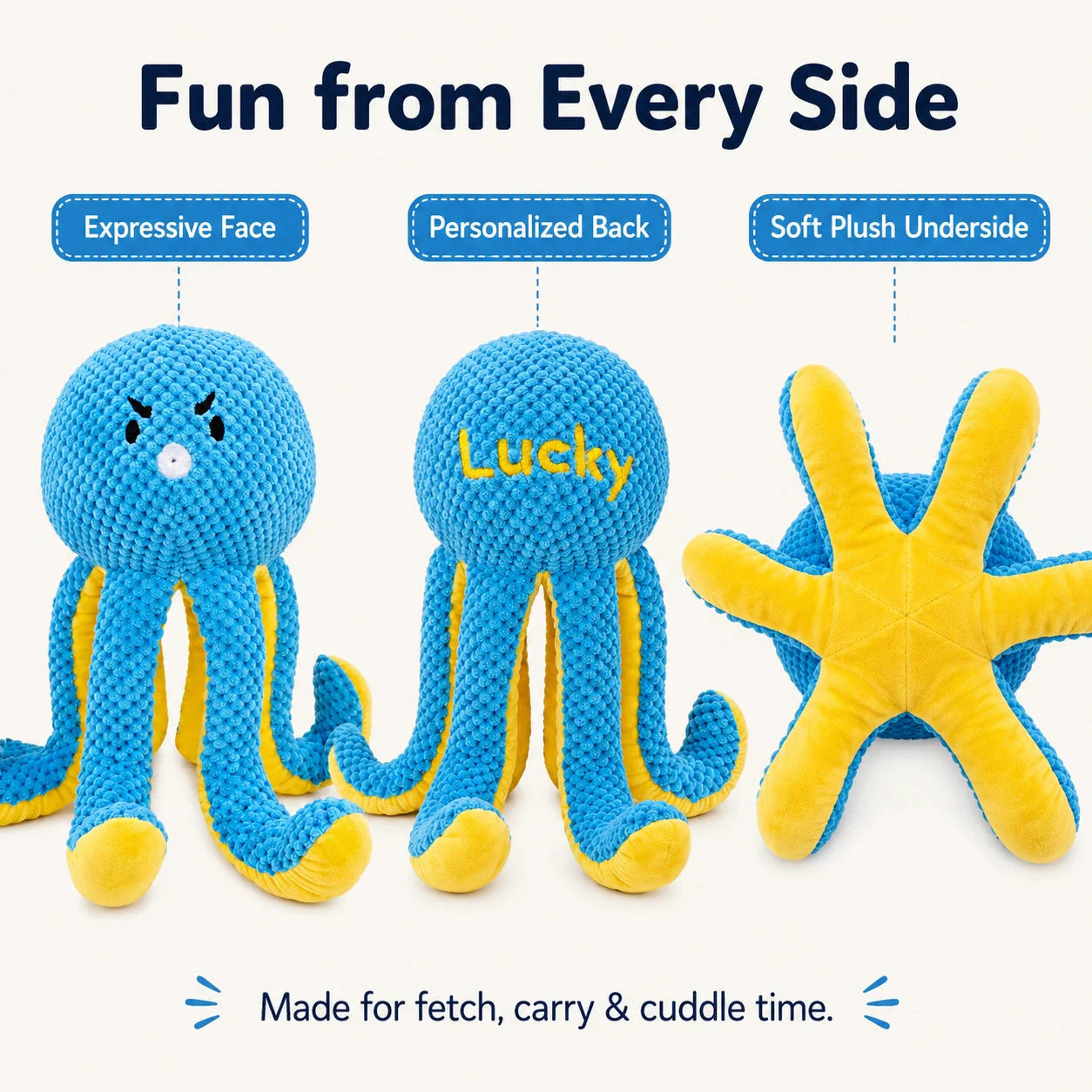 Custom Embroidered Octopus Plush Toy