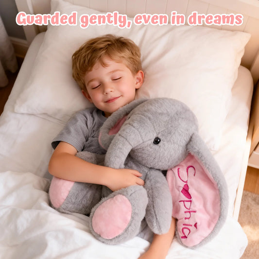 Customizable Ear Text Plush Elephant – Personalized Name Gift for Kids & Loved Ones