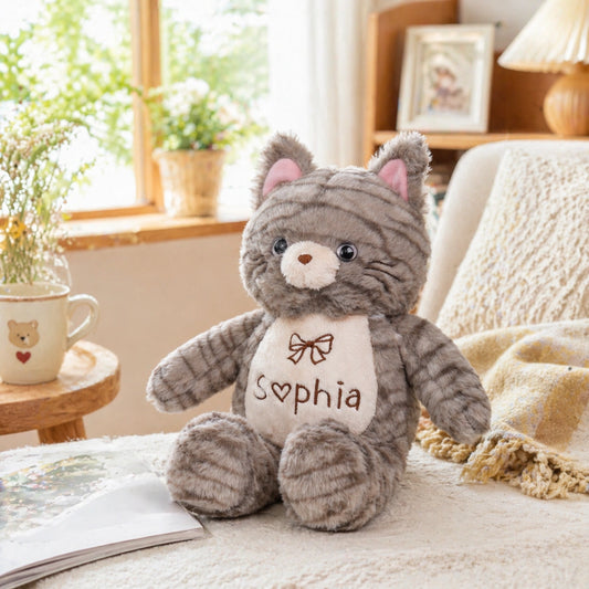 Custom Plush Cat – Add Name or Message on Chest