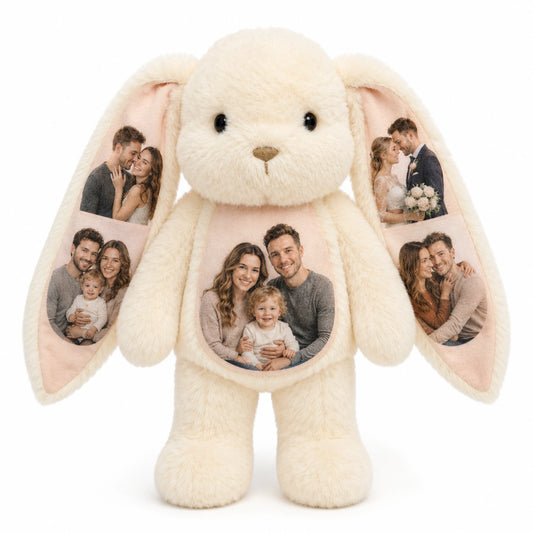 Custom Photo Bunny - Photos on Ears & Belly