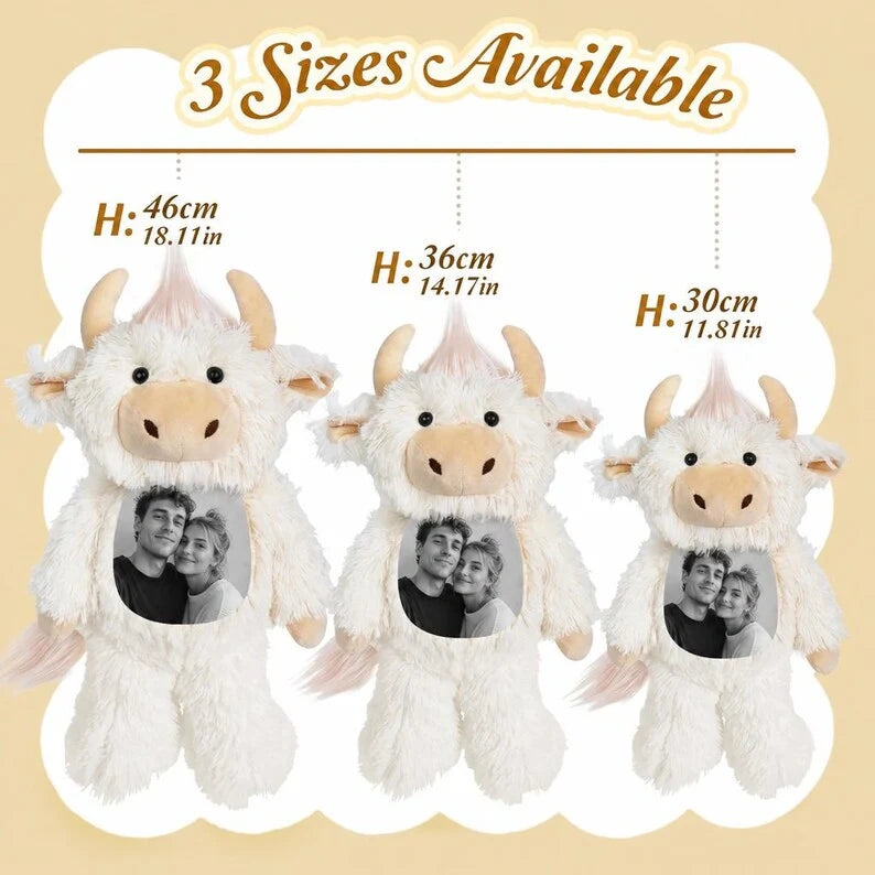 Highland Cow Plush – Personalized Photo Keepsake