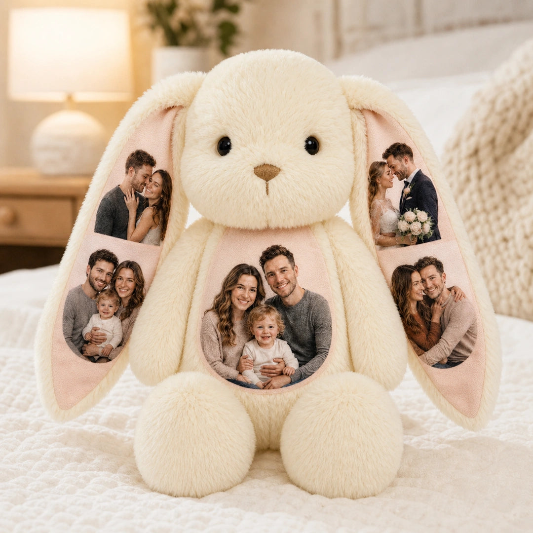 Custom Photo Bunny - Photos on Ears & Belly