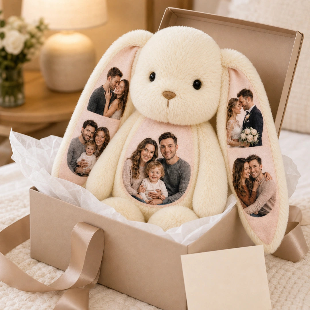 Custom Photo Bunny - Photos on Ears & Belly