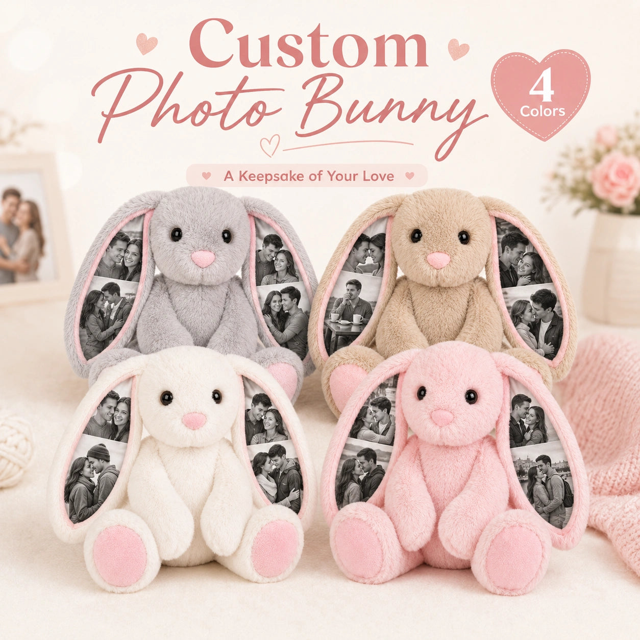 Bunny Plush – Ear Photo Keepsake