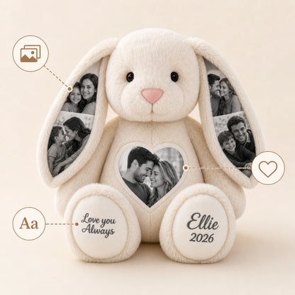 Bunny Plush – Personalized Heart & Ear Photo