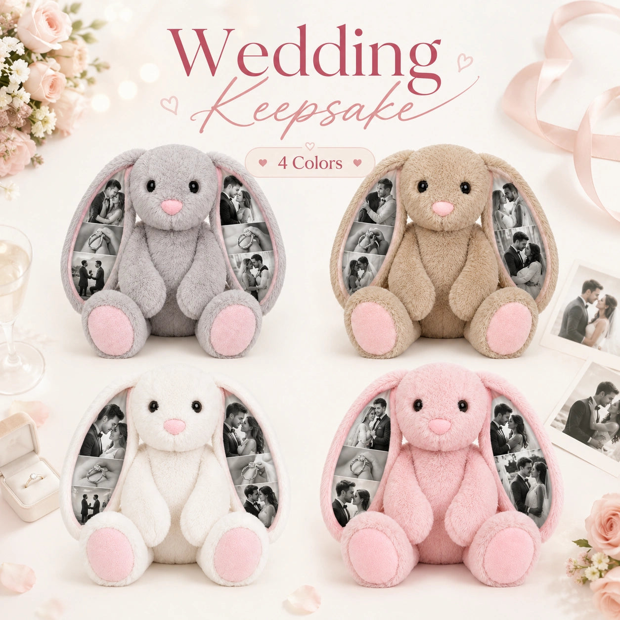 Bunny Plush – Ear Photo Keepsake