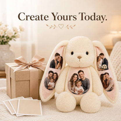 Custom Photo Bunny - Photos on Ears & Belly