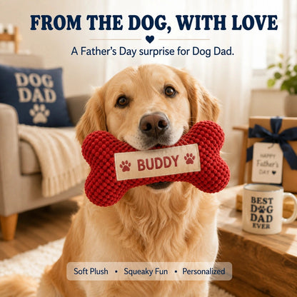 Personalized Squeaky Bone Toy