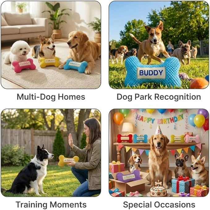 Personalized Squeaky Bone Toy