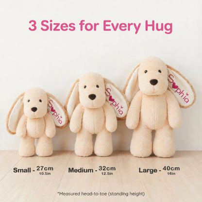 Custom Fluffy Dog Plush with Embroidered Name – Personalized Baby & Toddler Gift