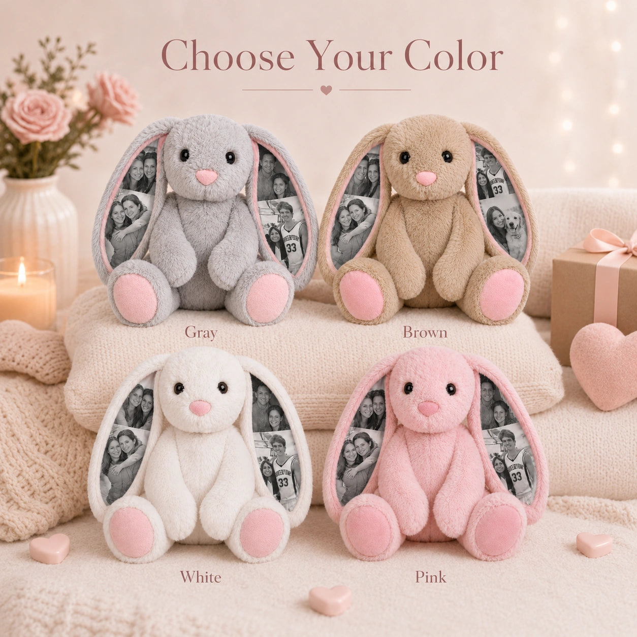 Bunny Plush – Ear Photo Keepsake