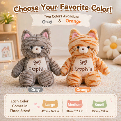 Custom Plush Cat – Add Name or Message on Chest