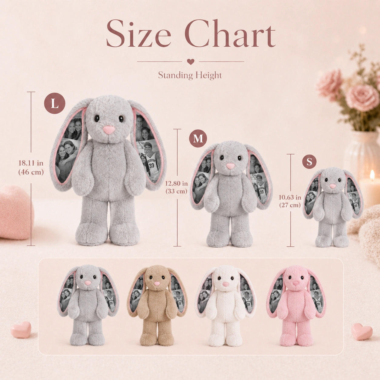 Bunny Plush – Ear Photo Keepsake