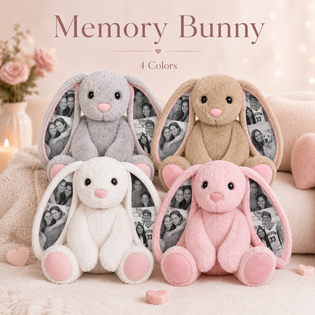 Bunny Plush – Ear Photo Keepsake