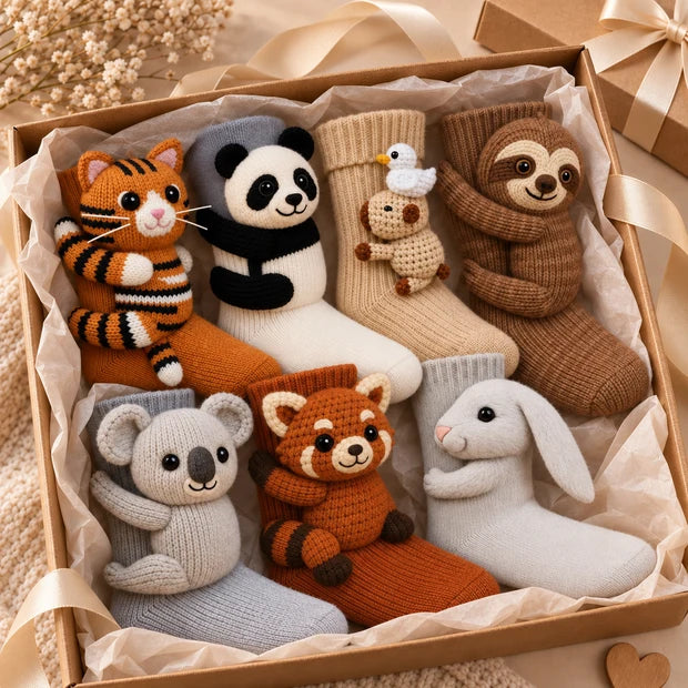 Cozy Animal Hug Socks™ | Cute Plush Character Socks Gift