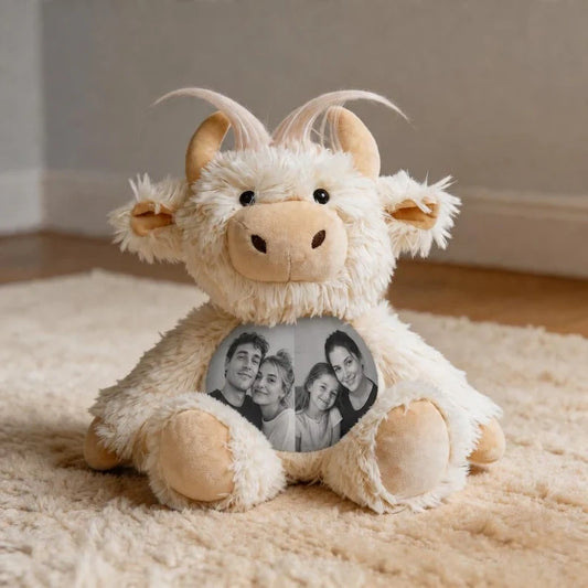 Highland Cow Plush – Personalized Photo Keepsake