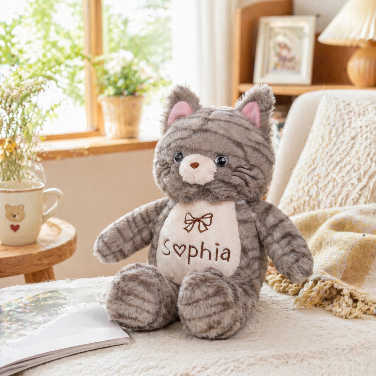 Custom Plush Cat – Add Name or Message on Chest