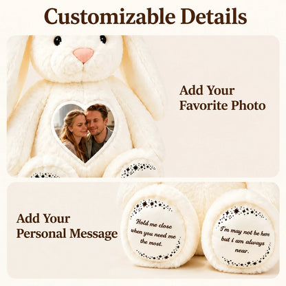Bunny Plush – Personalized Heart Photo