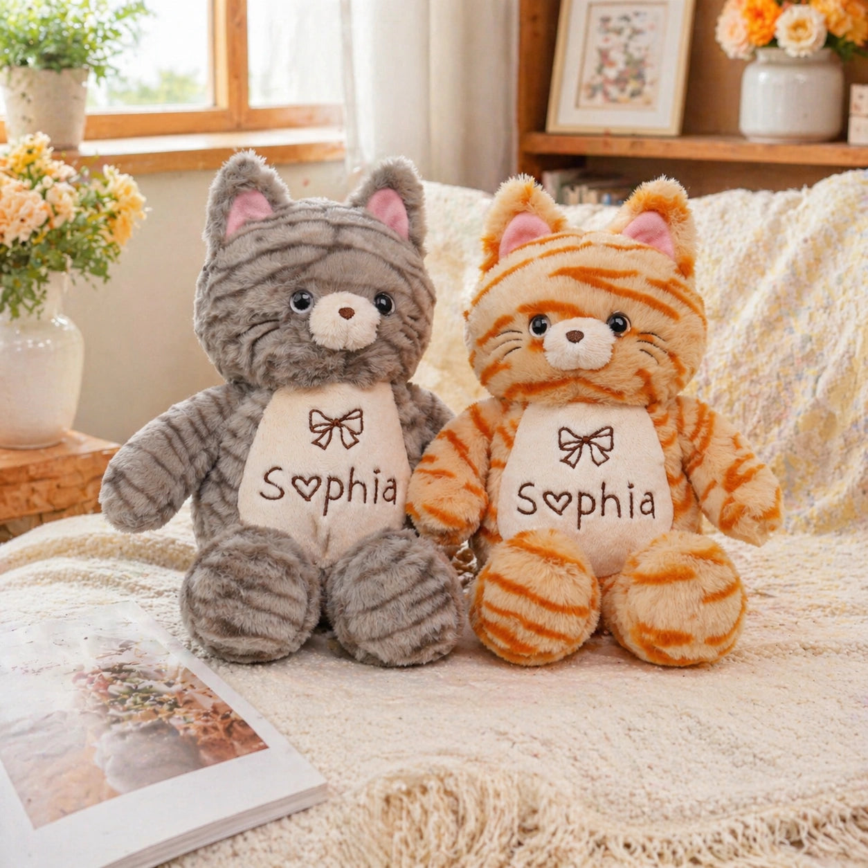 Custom Plush Cat – Add Name or Message on Chest