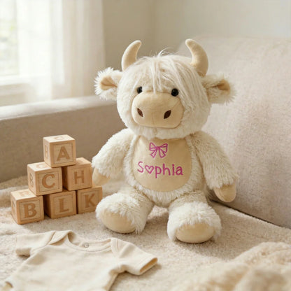 Cuddly Personalized Plush Cow – Perfect Keepsake for Your Little One