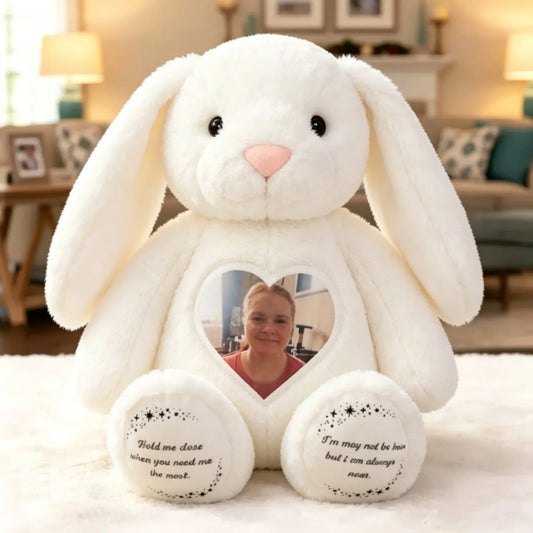 Bunny Plush – Personalized Heart Photo