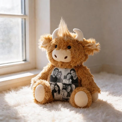 Highland Cow Plush – Personalized Photo Keepsake