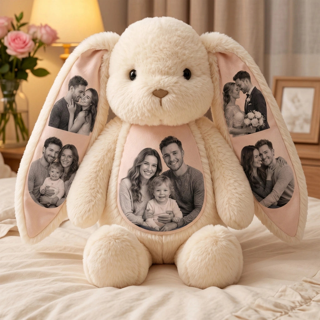 Custom Photo Bunny - Photos on Ears & Belly
