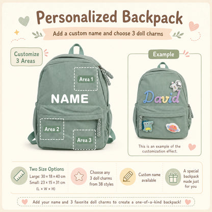 Personalized Kids Corduroy Backpack