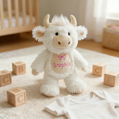 Cuddly Personalized Plush Cow – Perfect Keepsake for Your Little One