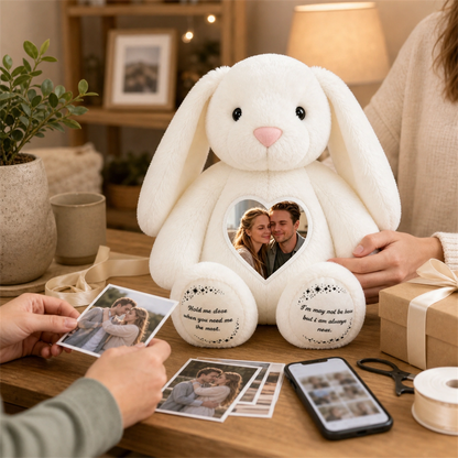 Bunny Plush – Personalized Heart Photo