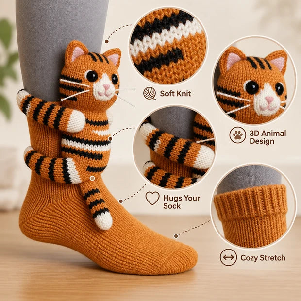 Cozy Animal Hug Socks™ | Cute Plush Character Socks Gift