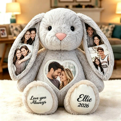 Bunny Plush – Personalized Heart & Ear Photo