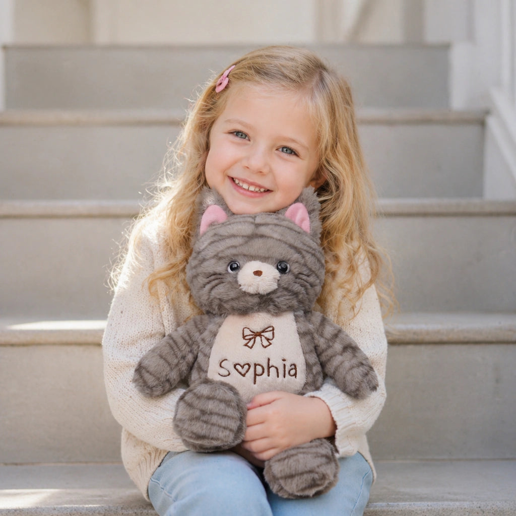 Custom Plush Cat – Add Name or Message on Chest