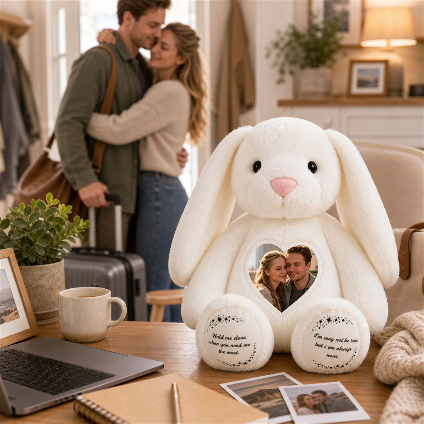 Bunny Plush – Personalized Heart Photo