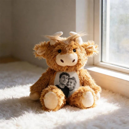 Highland Cow Plush – Personalized Photo Keepsake