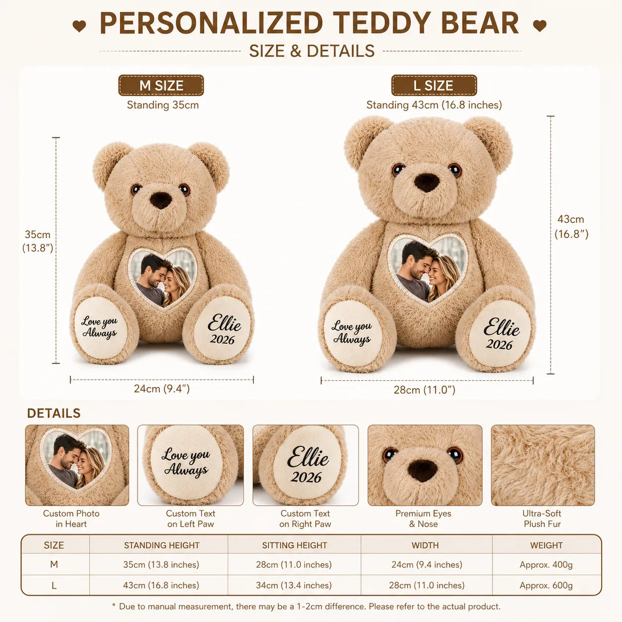 Heart Photo Teddy Bear – Personalized Keepsake