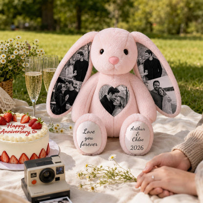 Bunny Plush – Personalized Heart & Ear Photo