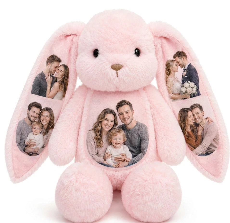 Custom Photo Bunny - Photos on Ears & Belly