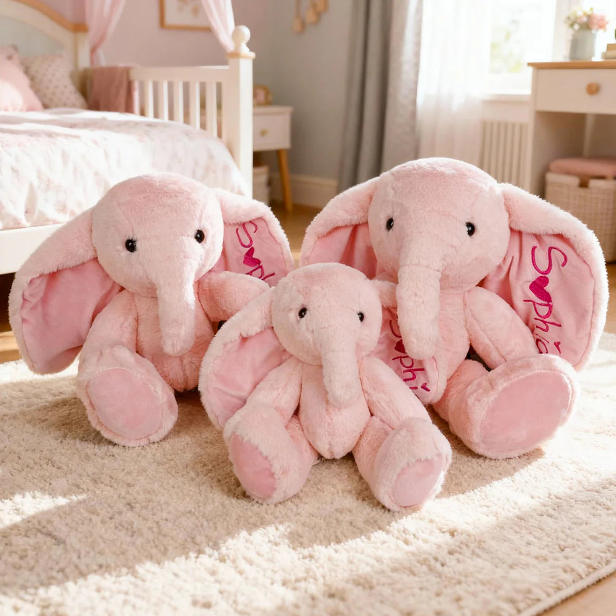 Customizable Ear Text Plush Elephant – Personalized Name Gift for Kids & Loved Ones