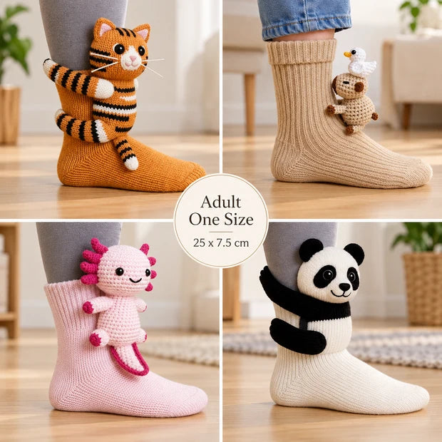 Cozy Animal Hug Socks™ | Cute Plush Character Socks Gift