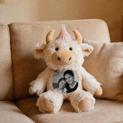 Highland Cow Plush – Personalized Photo Keepsake