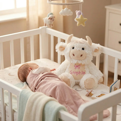 Cuddly Personalized Plush Cow – Perfect Keepsake for Your Little One