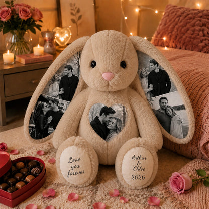 Bunny Plush – Personalized Heart & Ear Photo