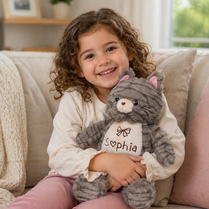 Custom Plush Cat – Add Name or Message on Chest