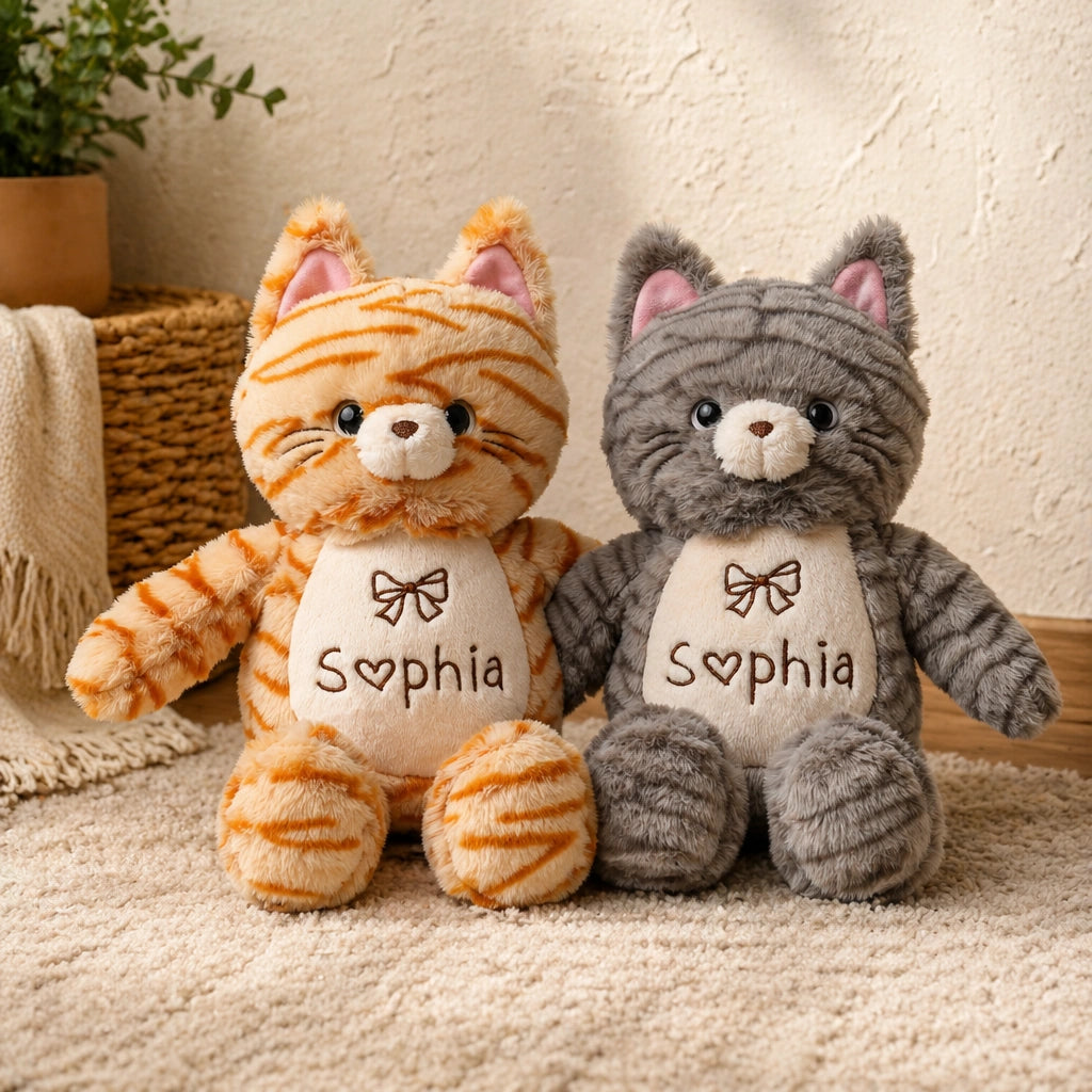 Custom Plush Cat – Add Name or Message on Chest