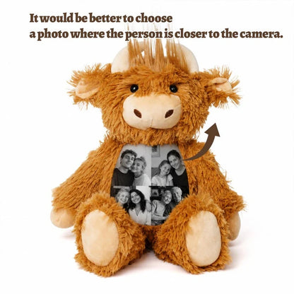 Highland Cow Plush – Personalized Photo Keepsake