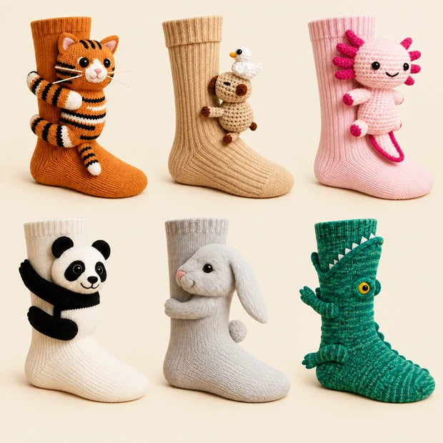 Cozy Animal Hug Socks™ | Cute Plush Character Socks Gift