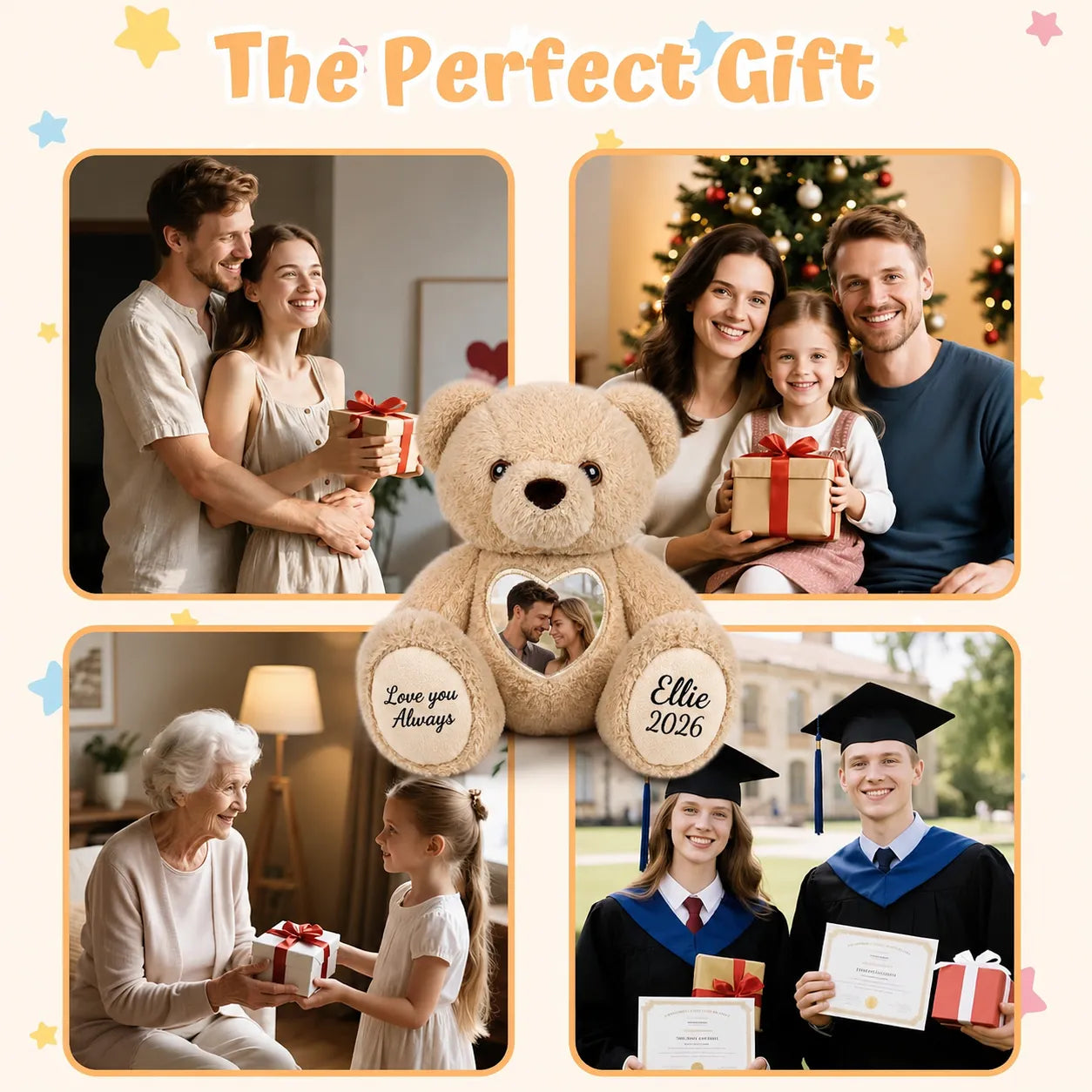 Heart Photo Teddy Bear – Personalized Keepsake