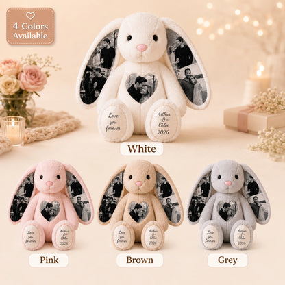 Bunny Plush – Personalized Heart & Ear Photo