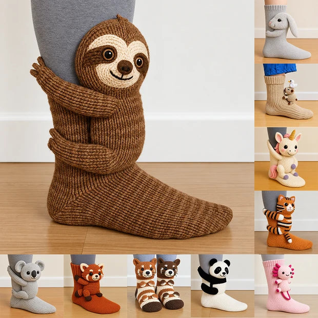 Cozy Animal Hug Socks™ | Cute Plush Character Socks Gift